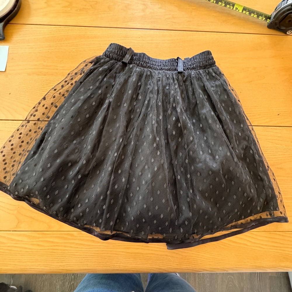 Vintage You Babes Skirt Womens Medium Black Mesh Polka Dot Tulle Goth Indie